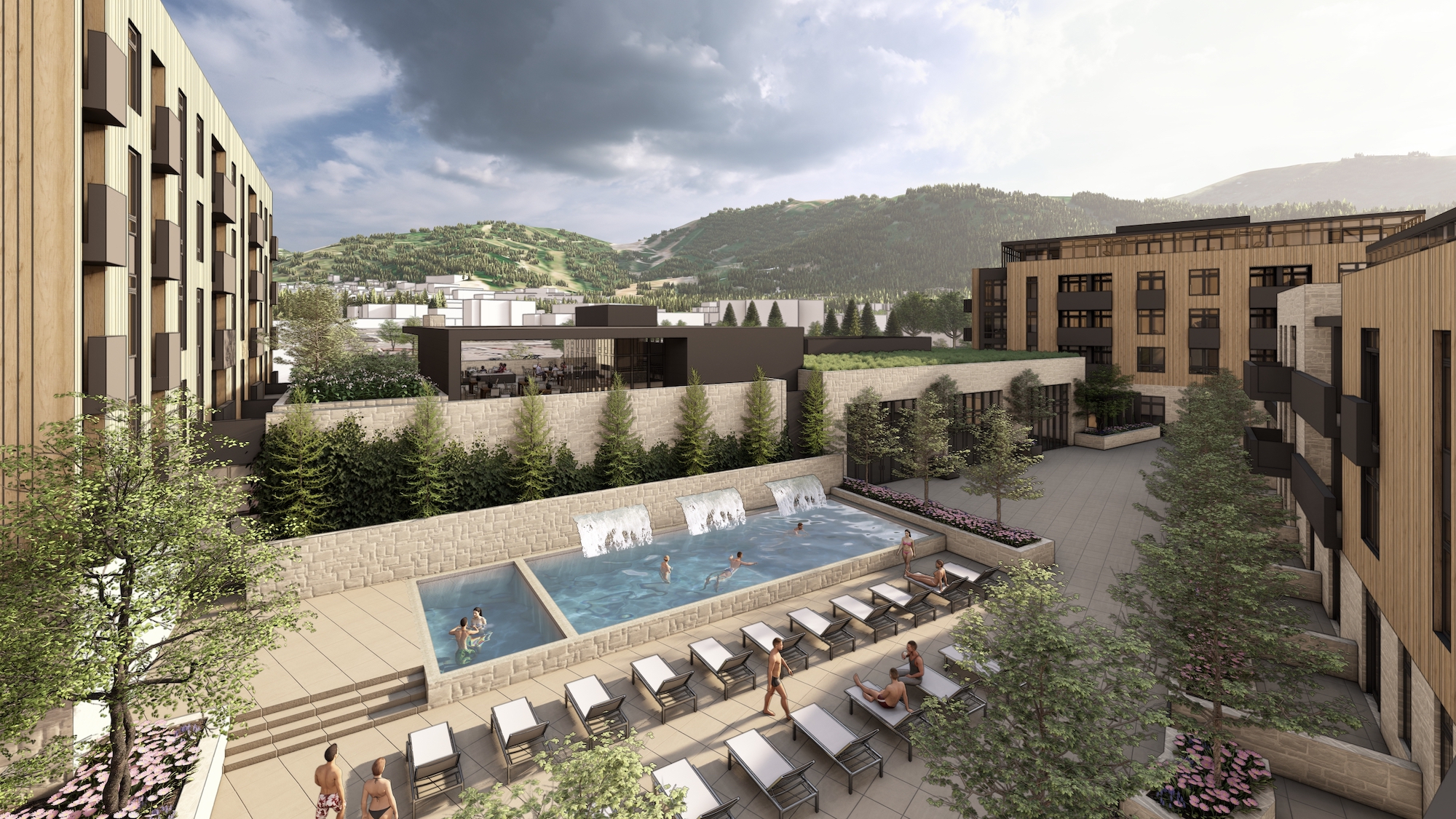 Artistic rendering of 1800 Park pool deck